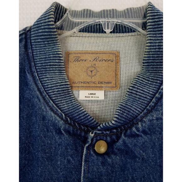 Three Rivers ~Men's L~ Authentic Denim Jacket/Bomber "Little Tots For BIG Boys" - Picture 4 of 16